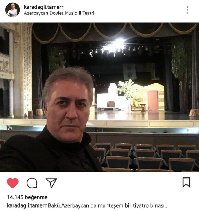 Türkiyənin məşhur aktyoru Tamer Karadağlı Musiqili Teatrda